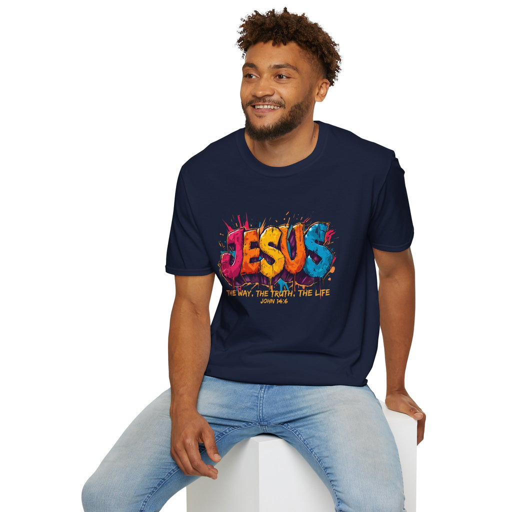 JESUS  Splash T-Shirt | Colorful Street Art Christian Tee