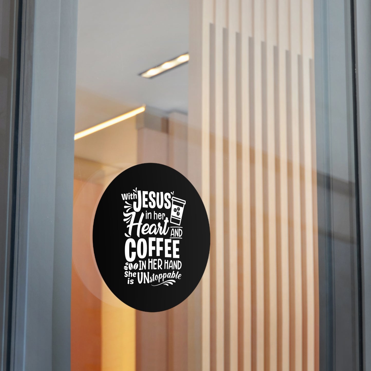 JESUS and Coffee - Round Vinyl Stickers