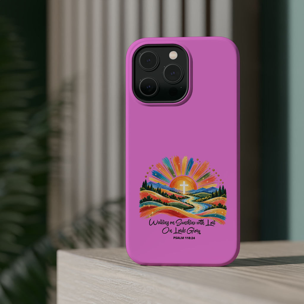 Magnetic Phone Case – “Walking on Sunshine with Lords Glory” Sunrise Design