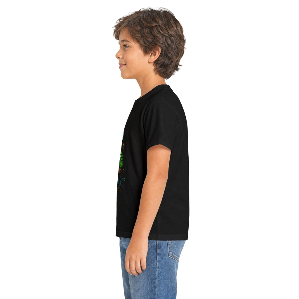 Kids Tee — Sunshine & Jesus Floral Cross Christian Graphic