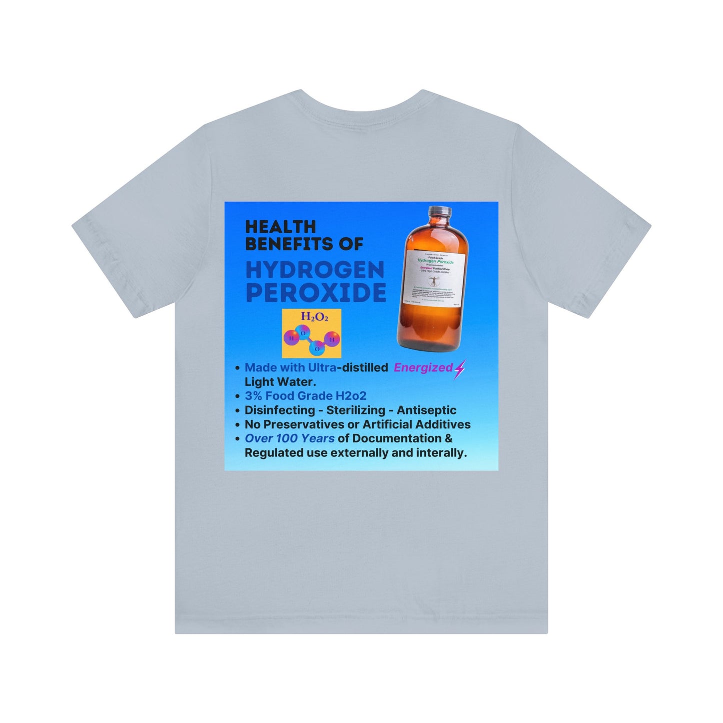 Hydrogen Peroxide Food Grade MySilverSolutions.com - Unisex Jersey Short Sleeve Tee