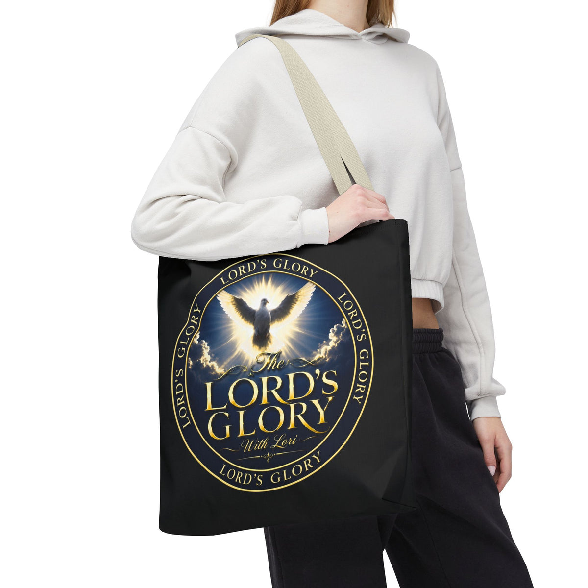 Tote Bag — "The Lord's Glory with Lori" Christian Dove Tote (Faith-Inspired Church Bag)