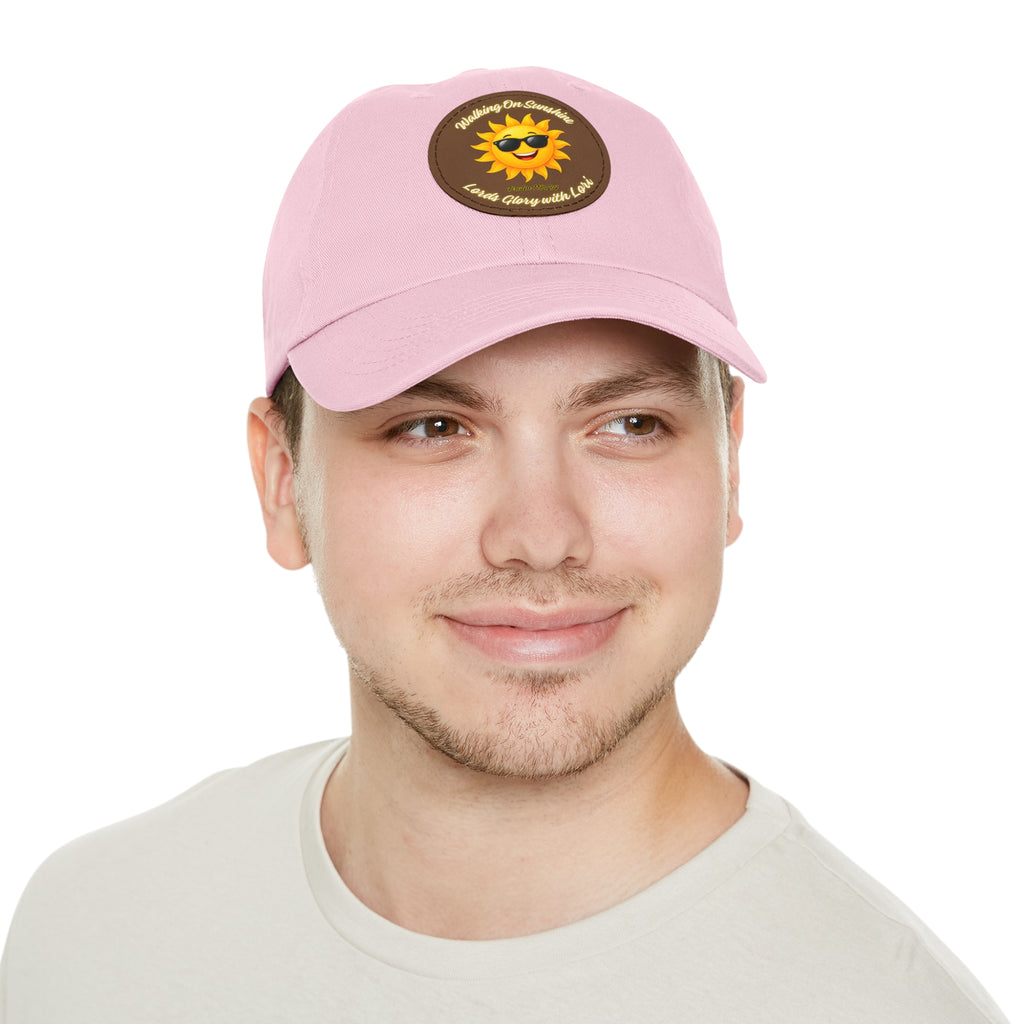 Sunshine Smiles Dad Hat — Round Leather Patch ‘Always Brighter’