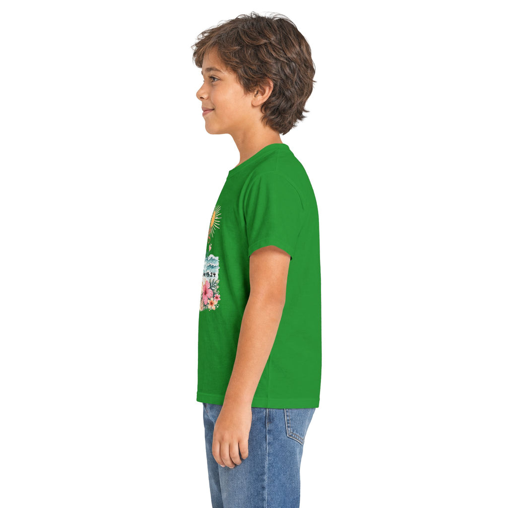 Kids Tee — "Walking in Sunshine" Floral Palm Beach Christian T‑Shirt (Psalm 118:24)