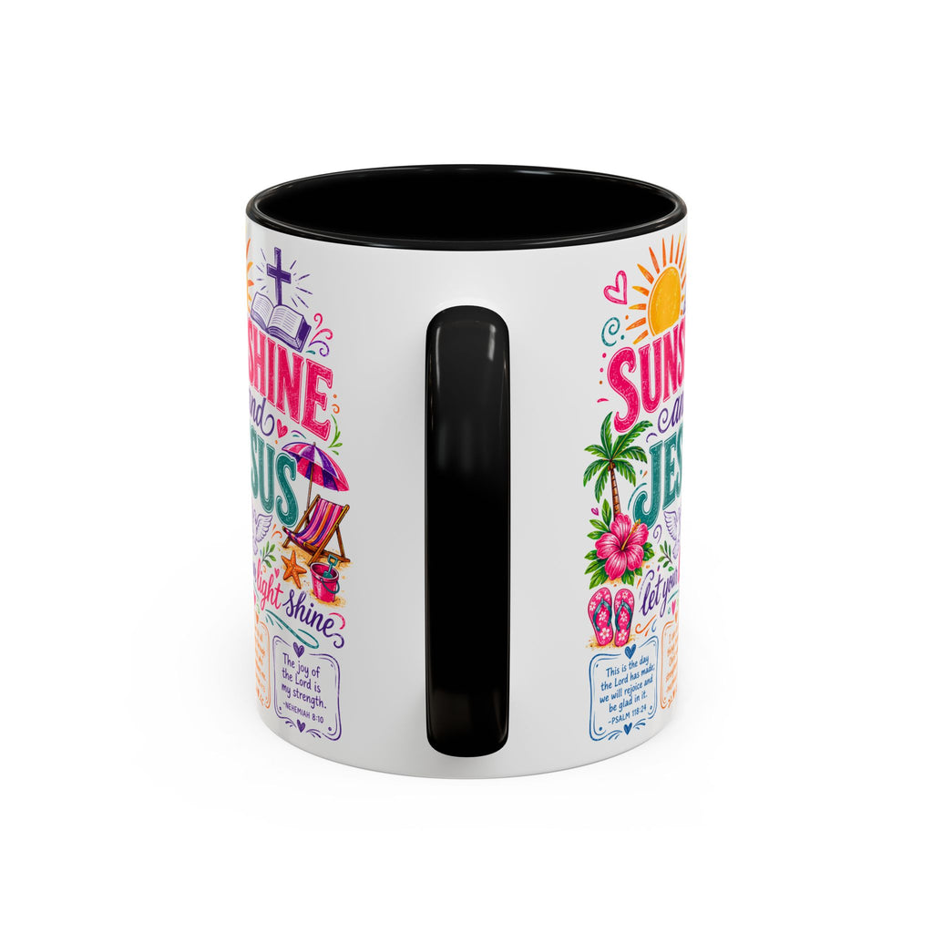 Sunshine and Jesus Coffee Mug — Faith-Inspired Beach Vibe Accent Mug (11/15oz)