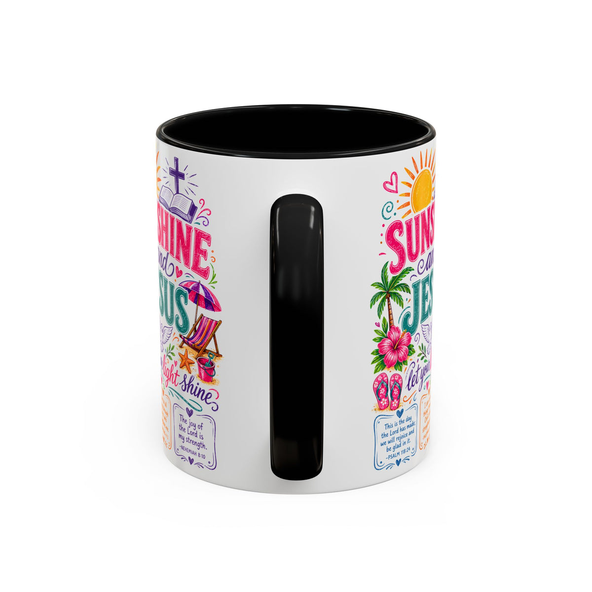 Sunshine and Jesus Coffee Mug — Faith-Inspired Beach Vibe Accent Mug (11/15oz)