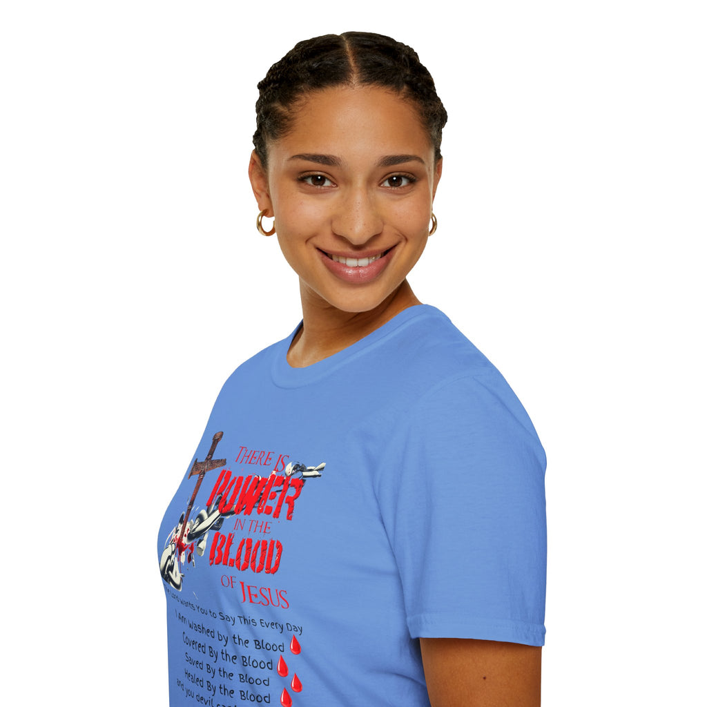 Jesus Blood Cross T-Shirt — "There Is Power In The Blood of Jesus" Christian Tee