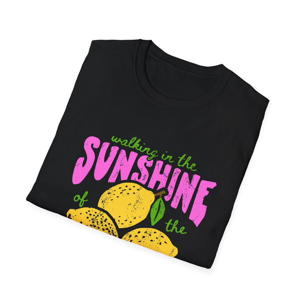 Walking on the Sunshine of the Lord T‑Shirt — Bright Lemon Faith Tee