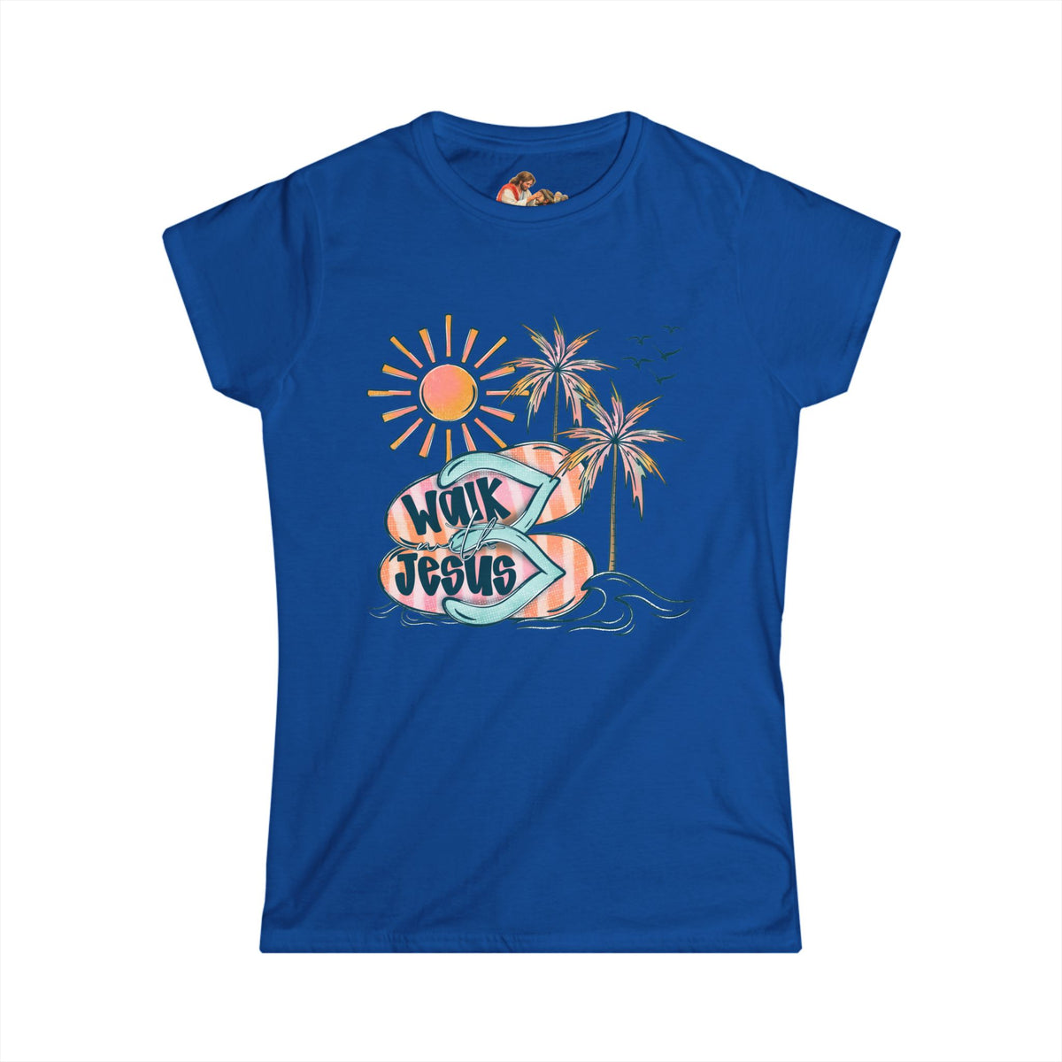 Walk By Faith surf design Tee | Palm Trees, Sun, Beach Vibes