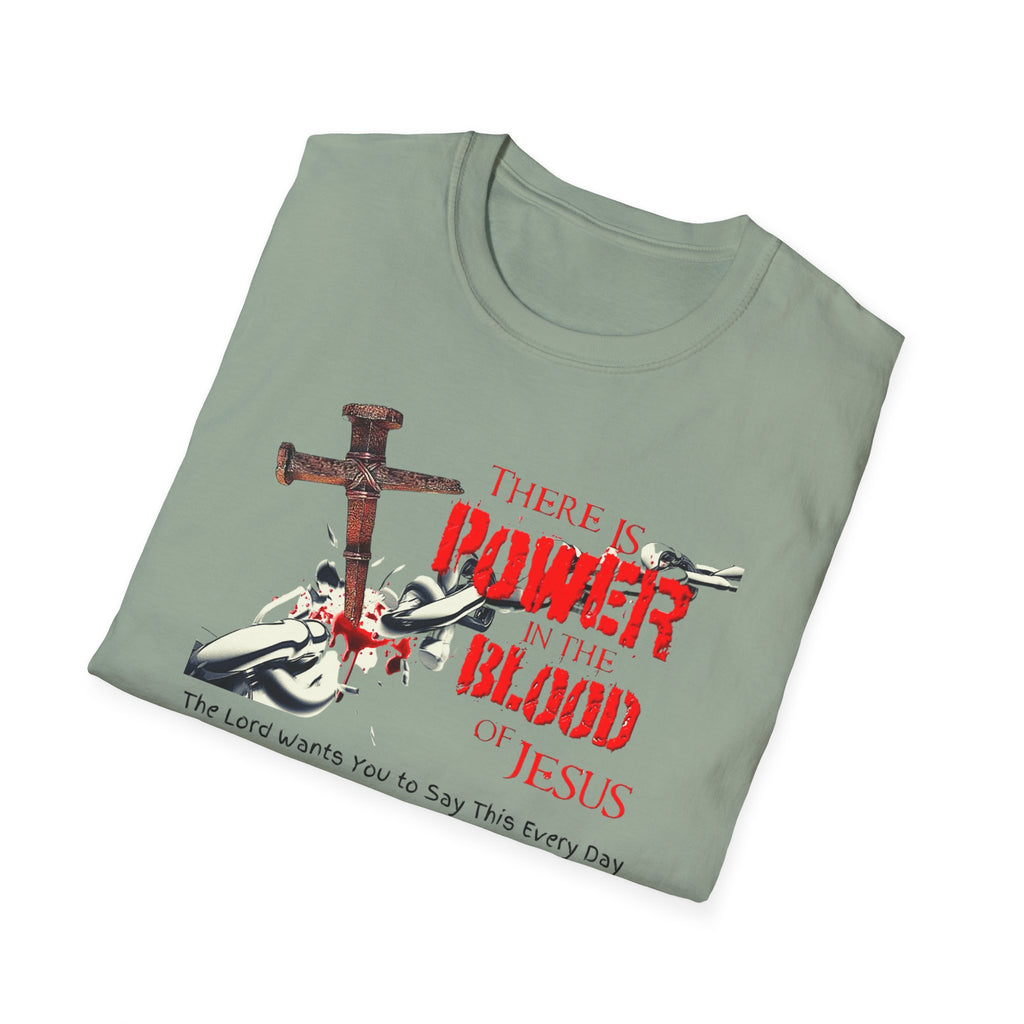 Jesus Blood Cross T-Shirt — "There Is Power In The Blood of Jesus" Christian Tee