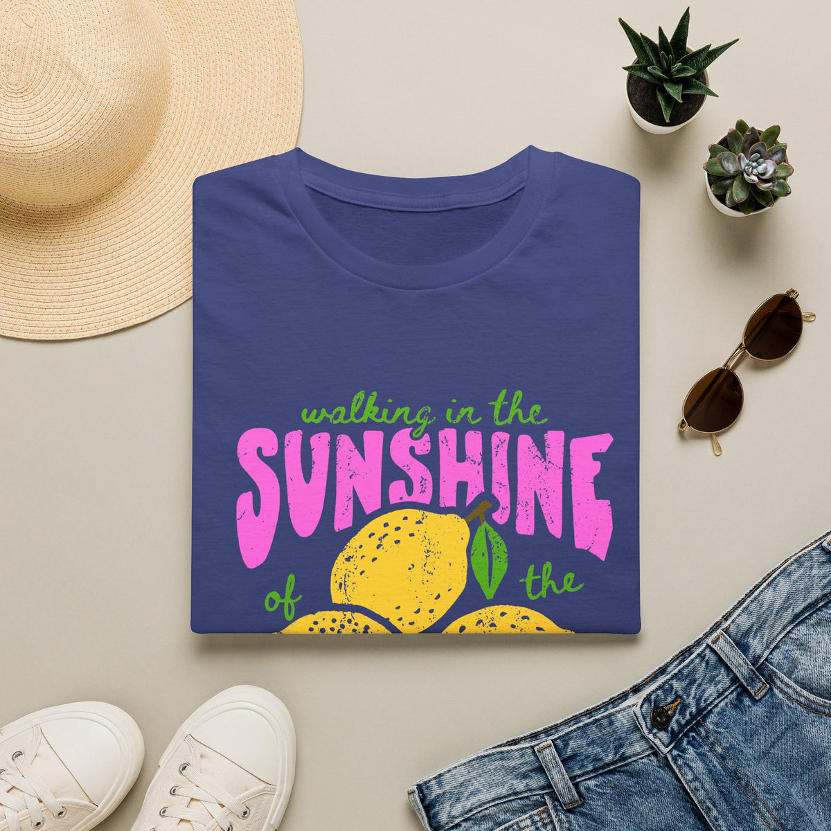 Walking on the Sunshine of the Lord T‑Shirt — Bright Lemon Faith Tee