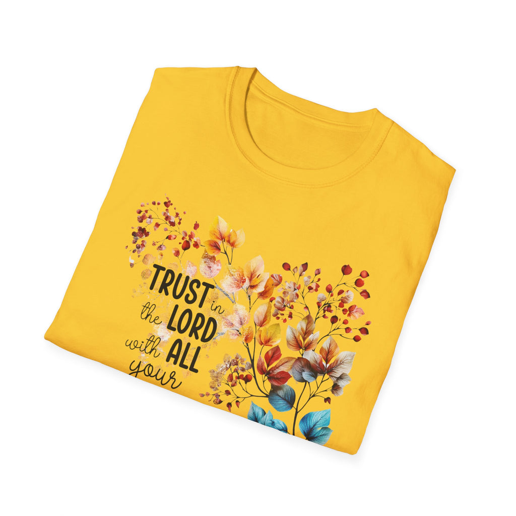 Trust the Lord with All Your Heart T-Shirt | Floral Scripture Design