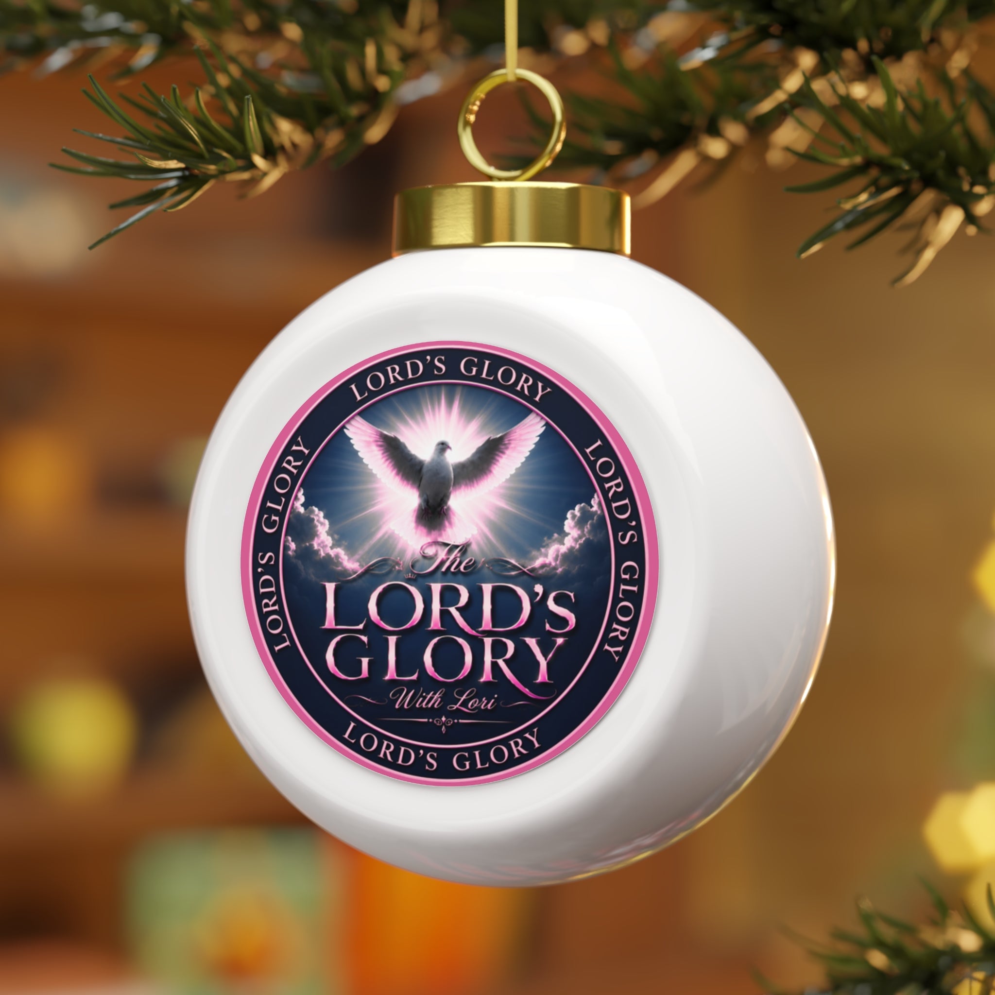 Christmas Ornament — "The Lord's Glory with Lori" Dove Ball