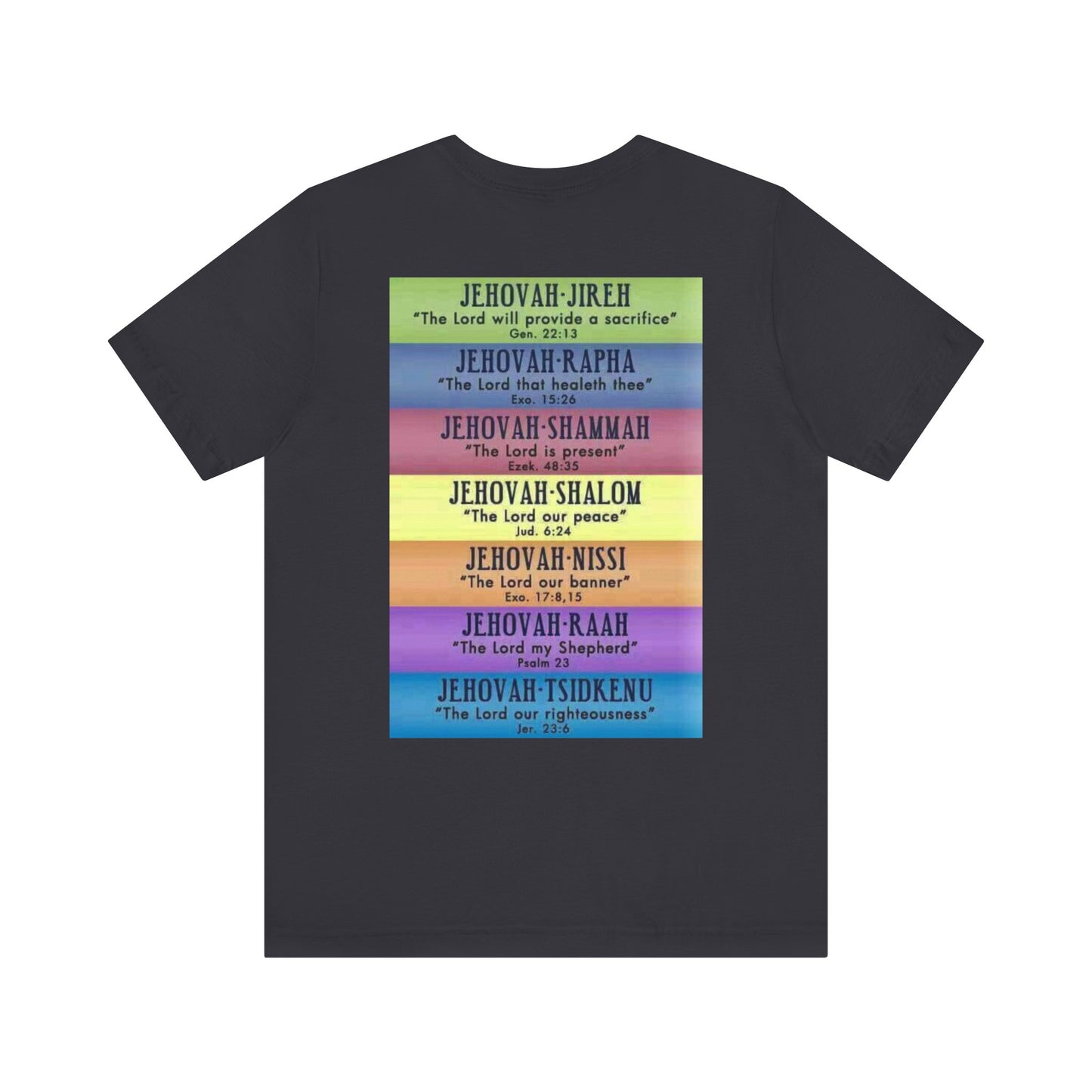 JEHOVAH's  names - Many Colors Unisex Jersey Short Sleeve Tee