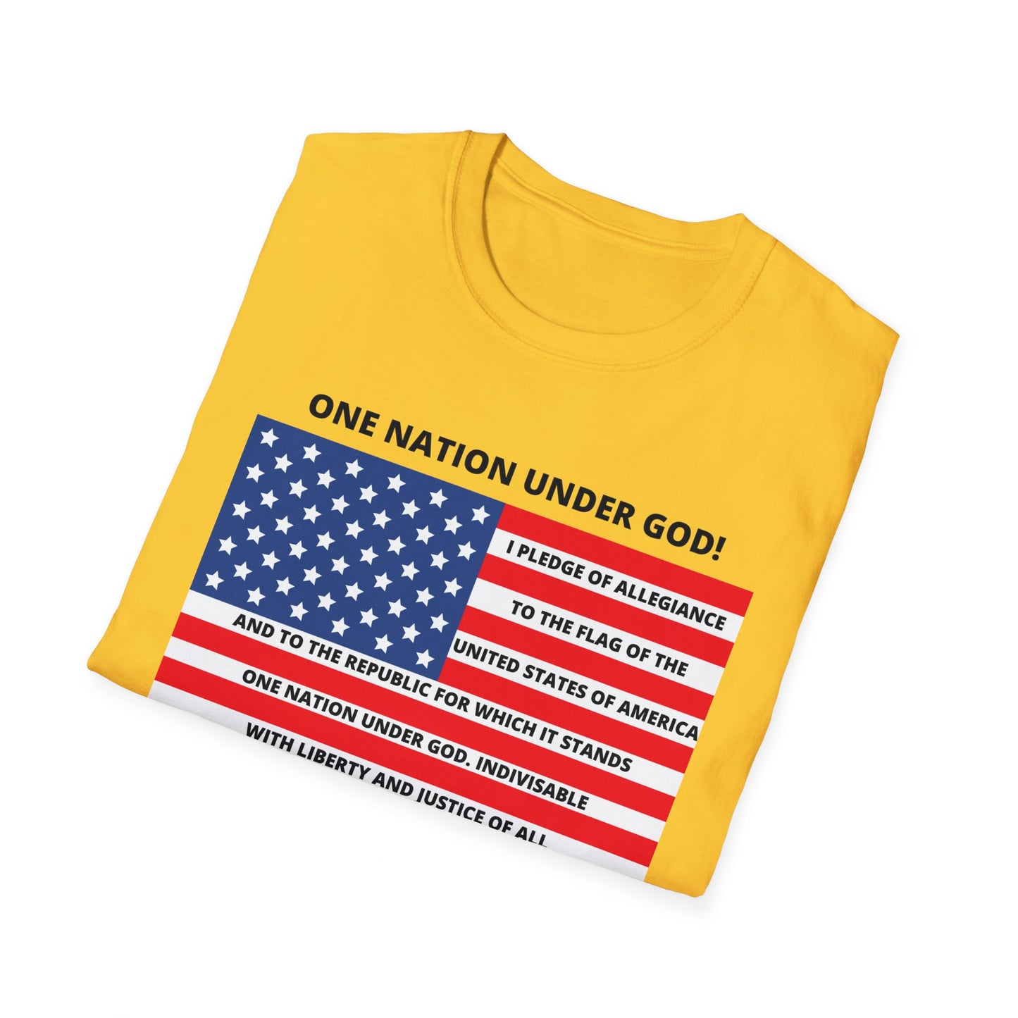 Pledge of Allegiance One Nation under GOD! Unisex Softstyle T-Shirt