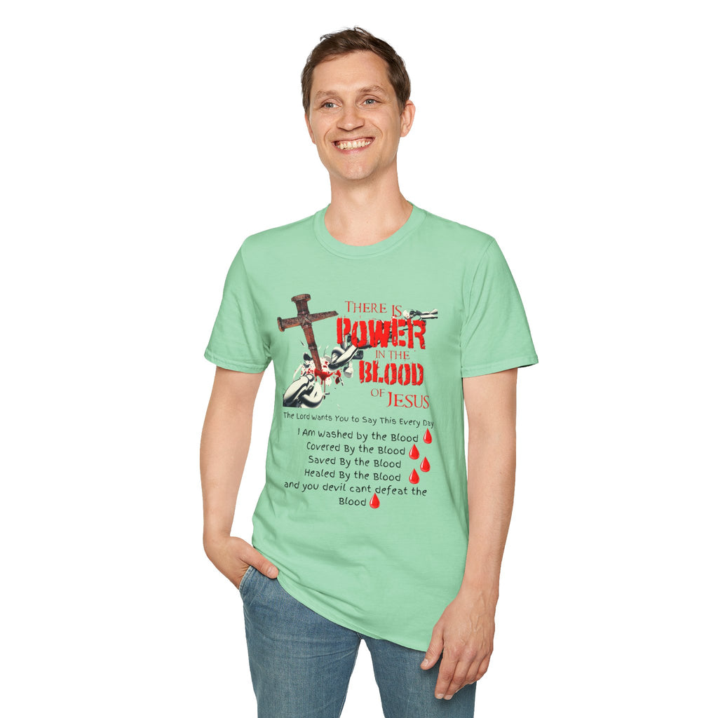 Jesus Blood Cross T-Shirt — "There Is Power In The Blood of Jesus" Christian Tee