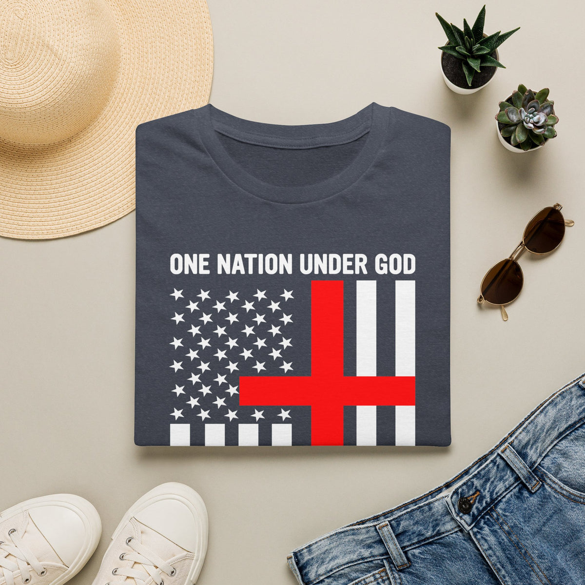 One Nation Under GOD - Mens Womans Softstyle T-Shirt