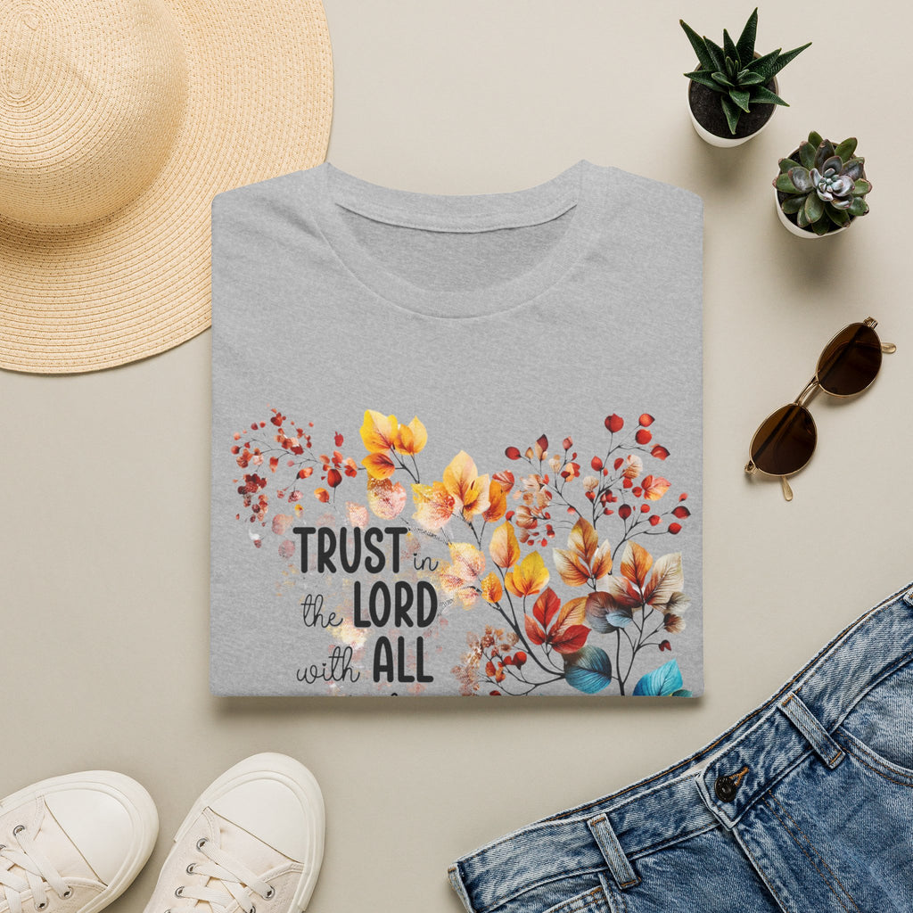 Trust the Lord with All Your Heart T-Shirt | Floral Scripture Design