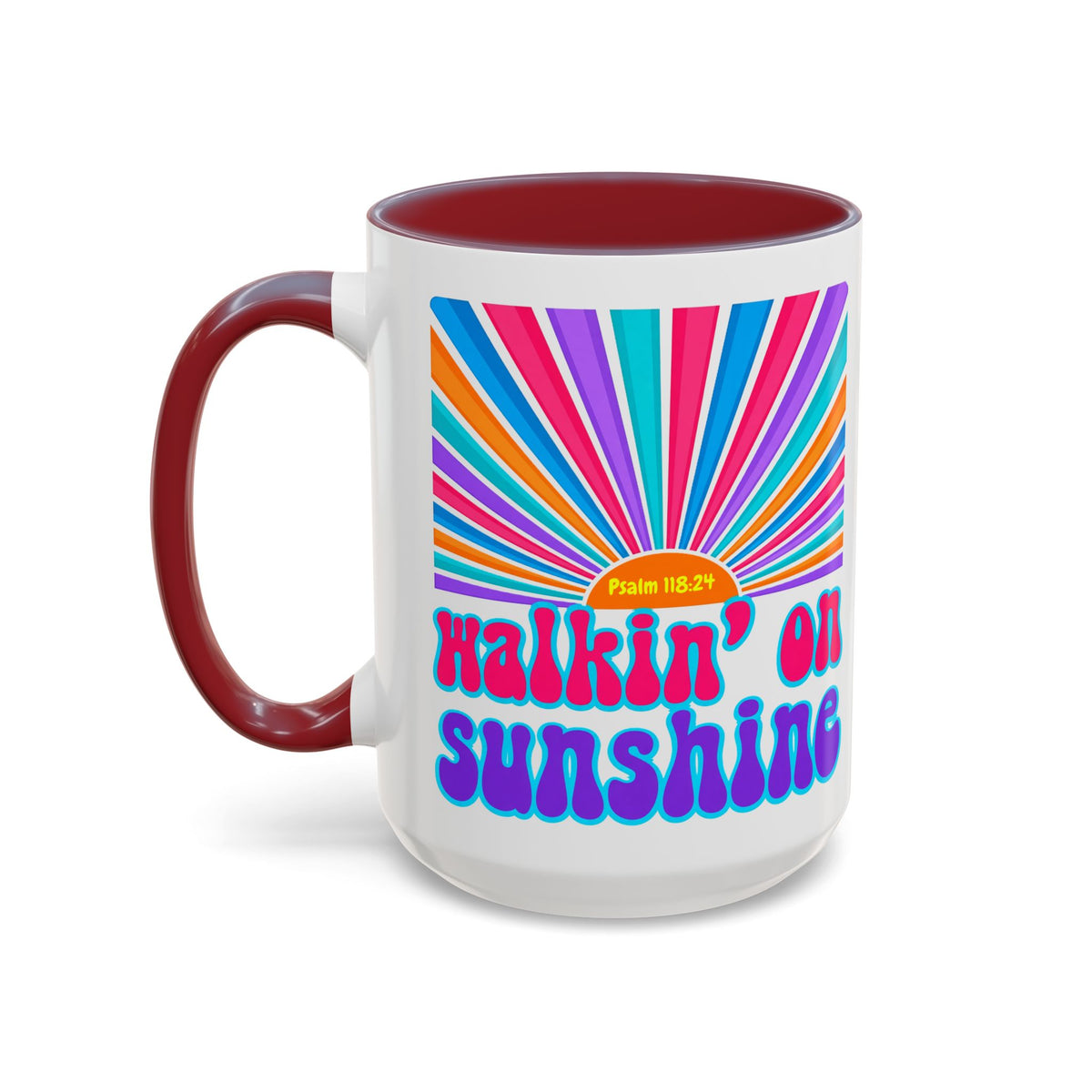 Coffee Mug — "Walkin' on Sunshine" Retro Psalm 118:24 Accent Mug