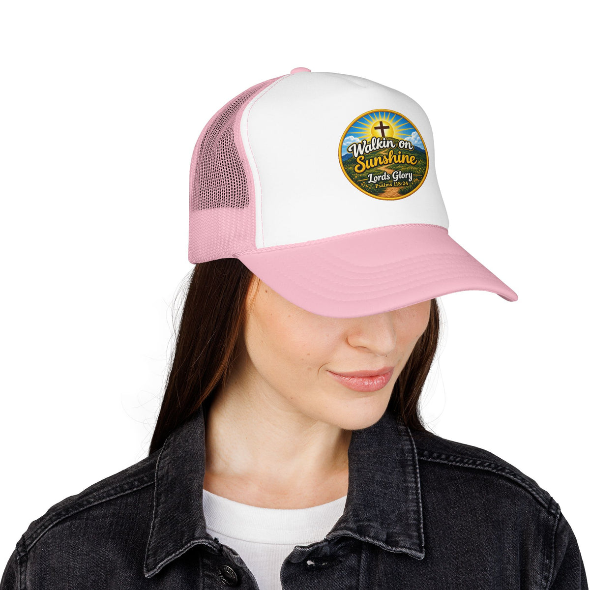 Walkin' on Sunshine Trucker Hat — 'Lord's Glory with Lori' Christian Mesh Cap