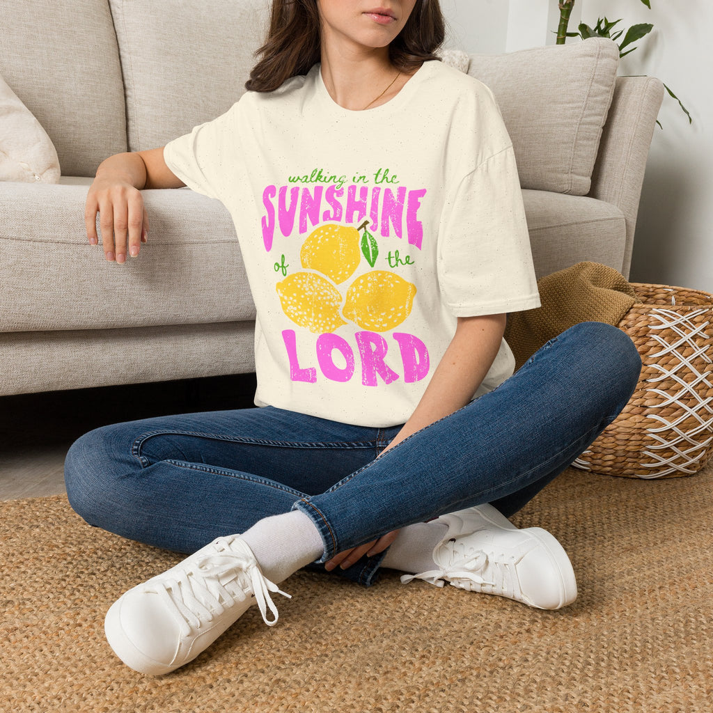 Walking on the Sunshine of the Lord T‑Shirt — Bright Lemon Faith Tee
