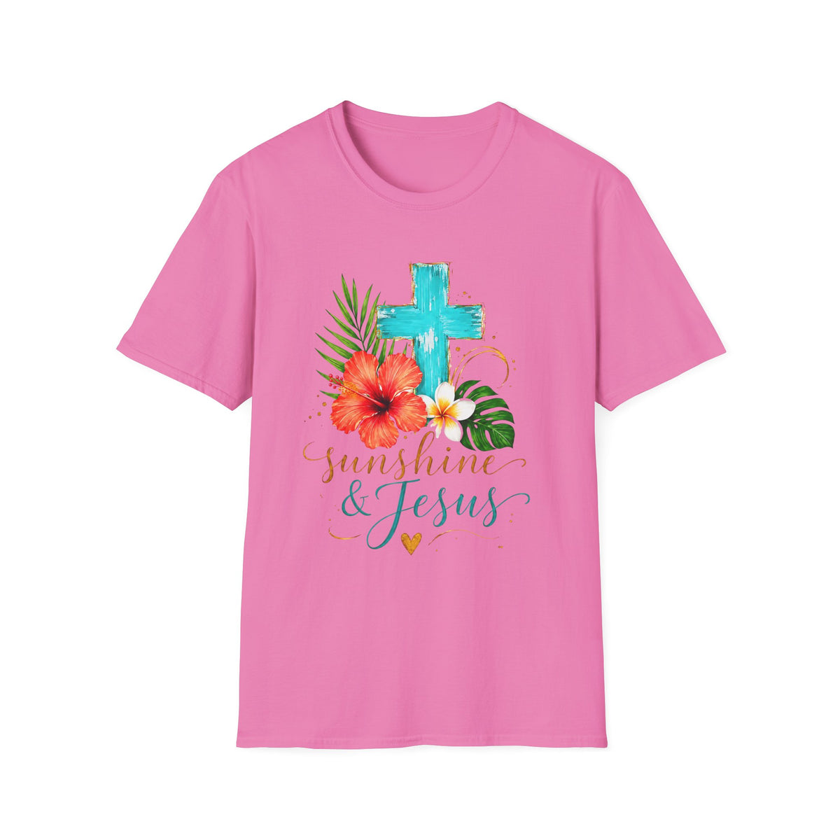Sunshine & Jesus T-Shirt — Tropical Cross Christian Tee