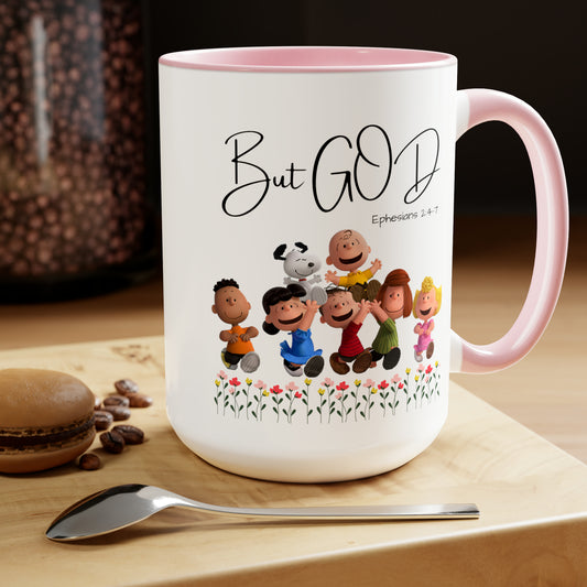 But GOD - Two-Tone Coffee Mugs, 15oz