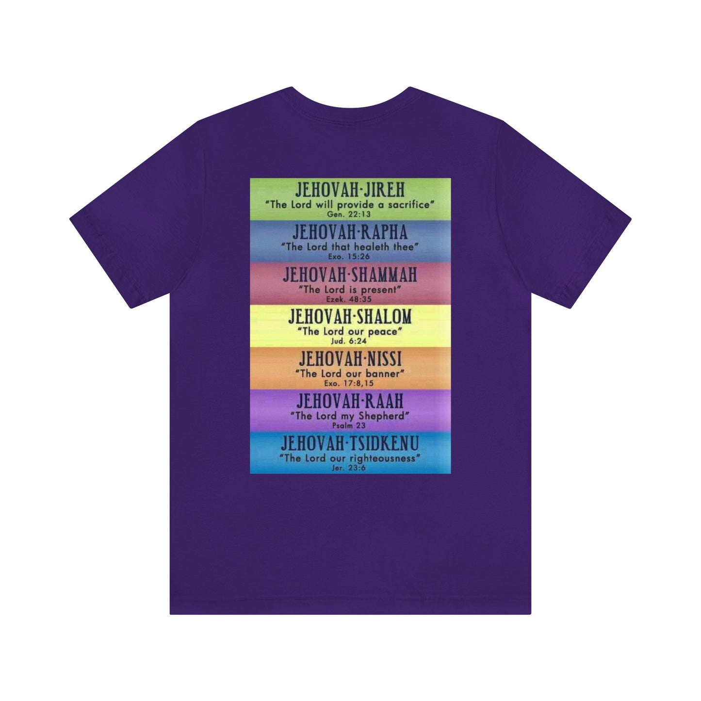 JEHOVAH's  names - Many Colors Unisex Jersey Short Sleeve Tee