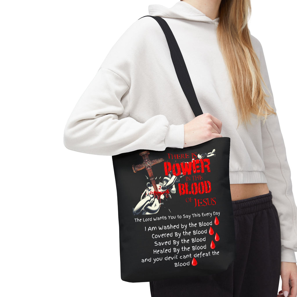 Tote — "The Power of the Blood of Jesus" Inspirational Christian Tote Bag