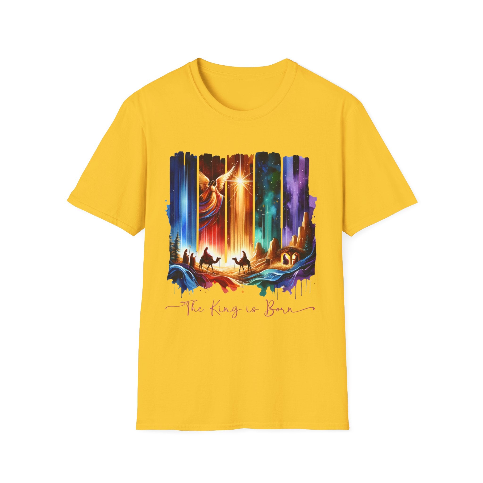 Vibrant Fantasy T-Shirt, Colorful Graphic Tee, Unisex Art Shirt, Great Gift for Fans, Unique Casual Wear, The King is Born Shirt
