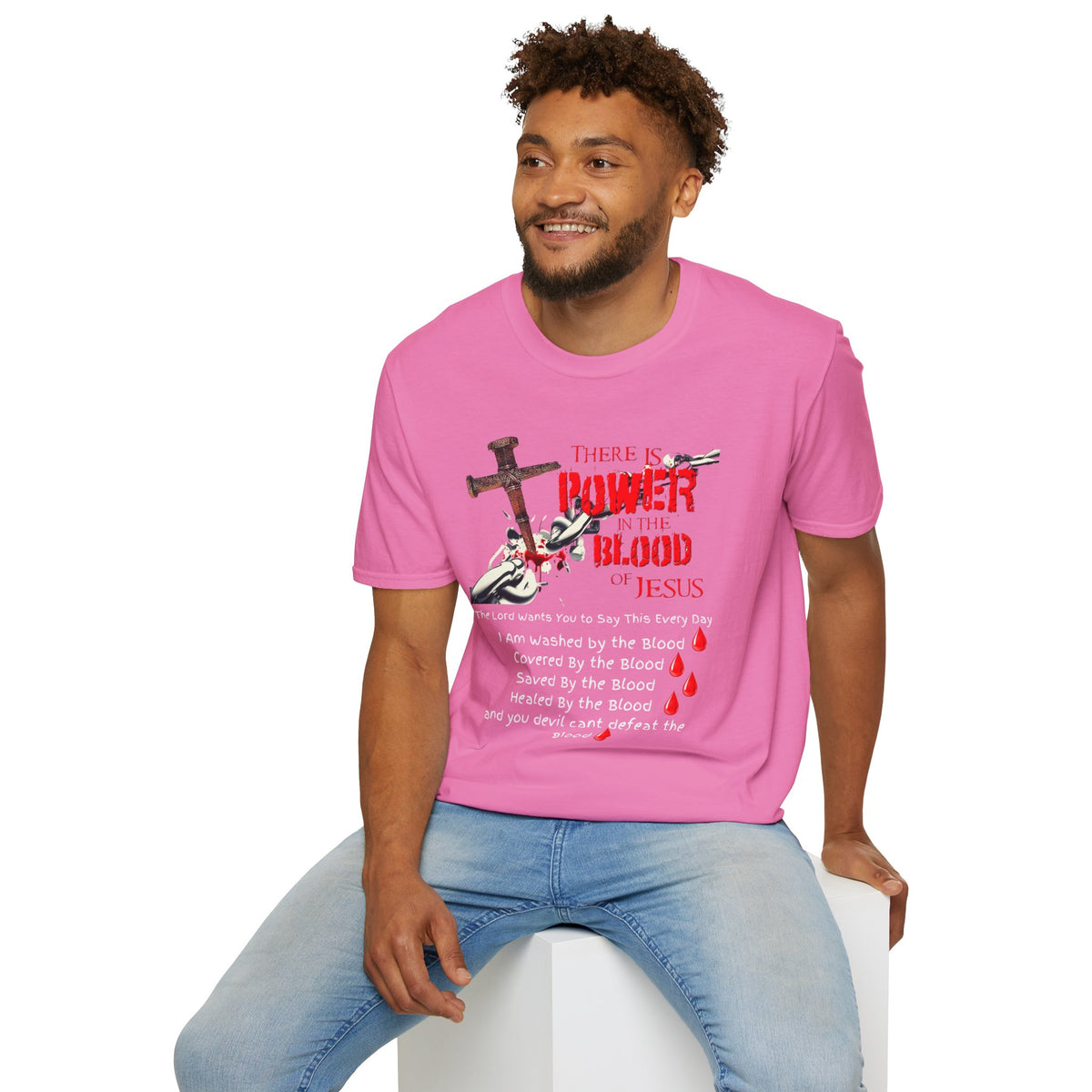 There's Power in the Blood of Jesus T-Shirt — Christian Cross Faith Shirt (Washed by the Blood)