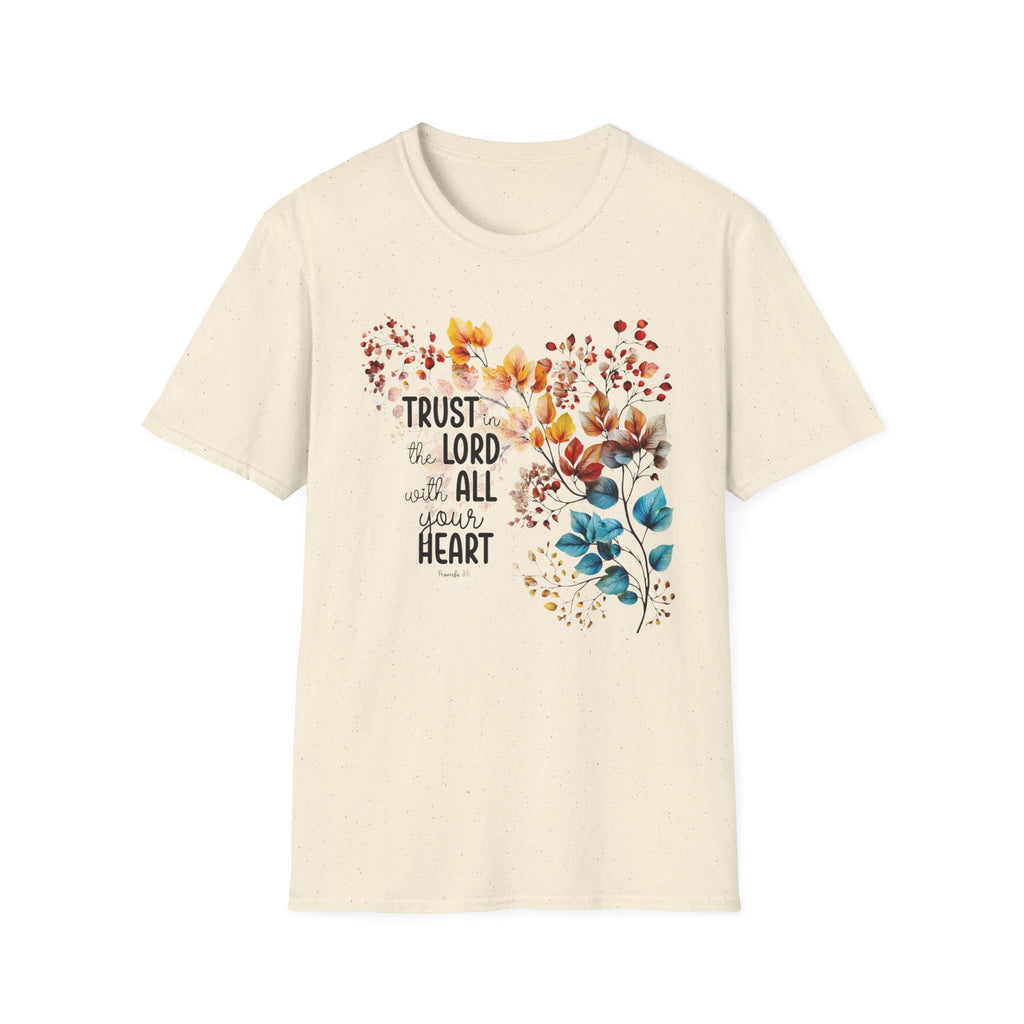 Trust the Lord with All Your Heart T-Shirt | Floral Scripture Design