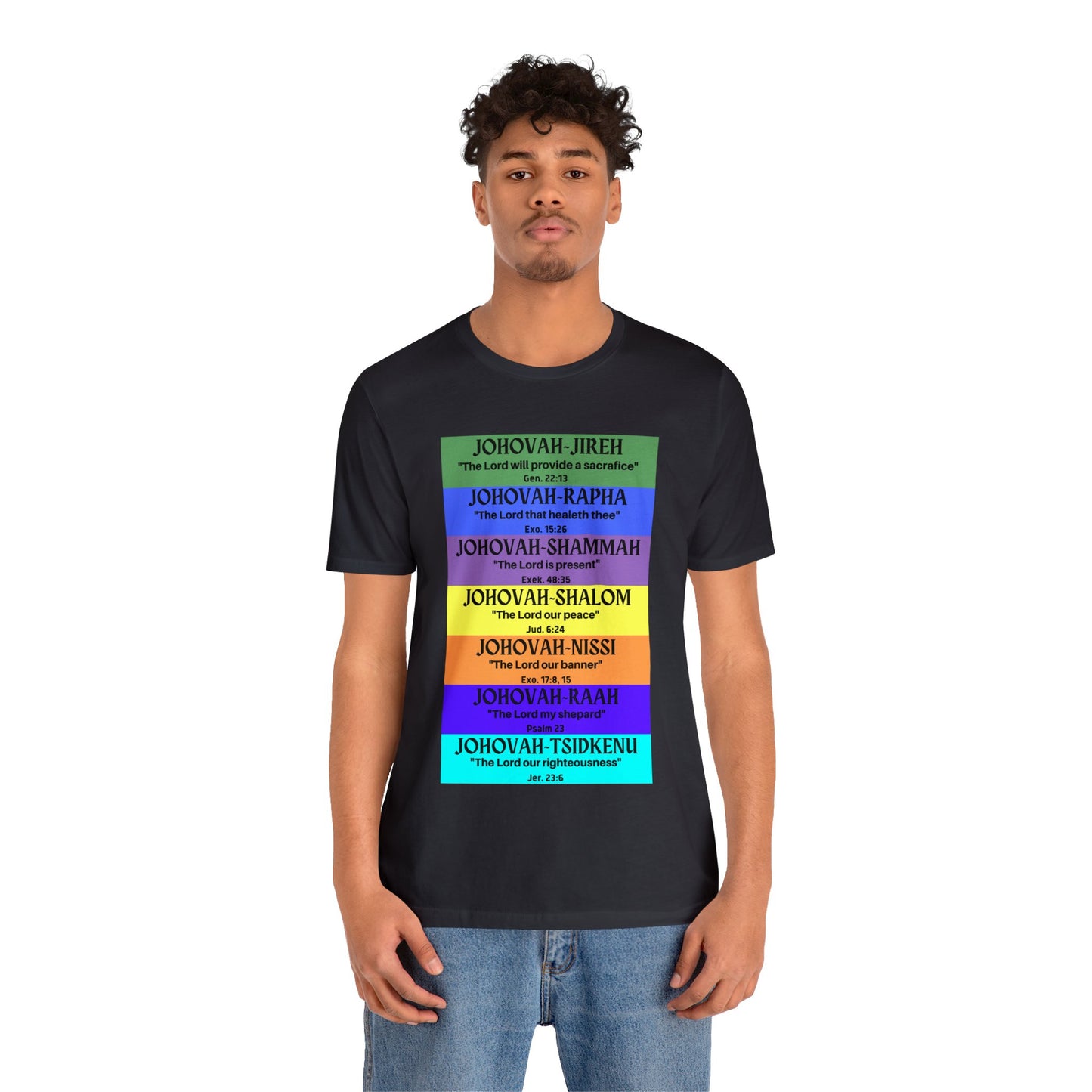 JEHOVAH's  names - Many Colors Unisex Jersey Short Sleeve Tee