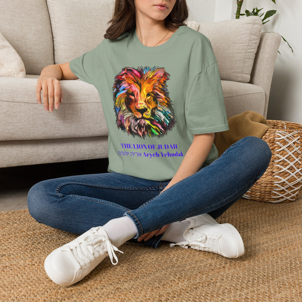 Lion of Judah Colorful Lion T-Shirt — "The Lion of Judah / Aryeh Yehudah" Graphic Tee