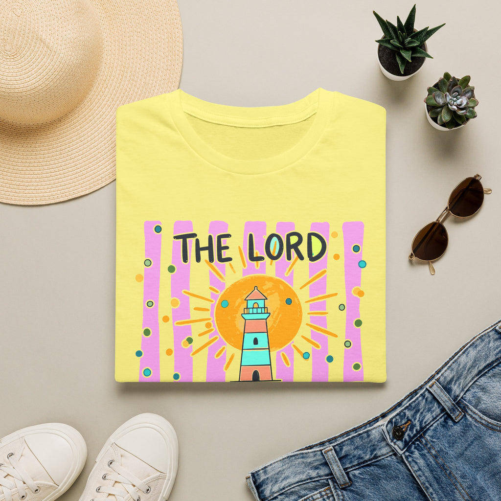 The Lord Is My Light Lighthouse Christian T-Shirt — Psalm 27:1  Inspirational Tee