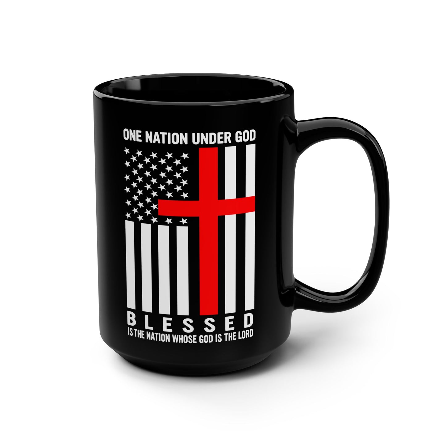 One Nation under God - Black Mug, 15oz