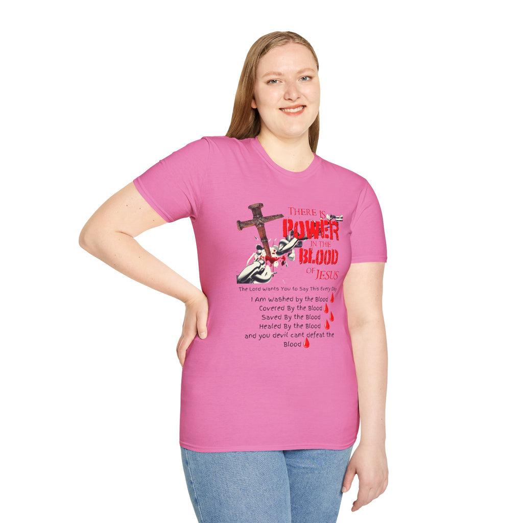Jesus Blood Cross T-Shirt — "There Is Power In The Blood of Jesus" Christian Tee