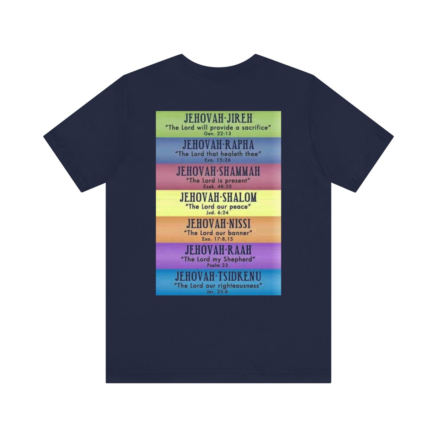 JEHOVAH's  names - Many Colors Unisex Jersey Short Sleeve Tee