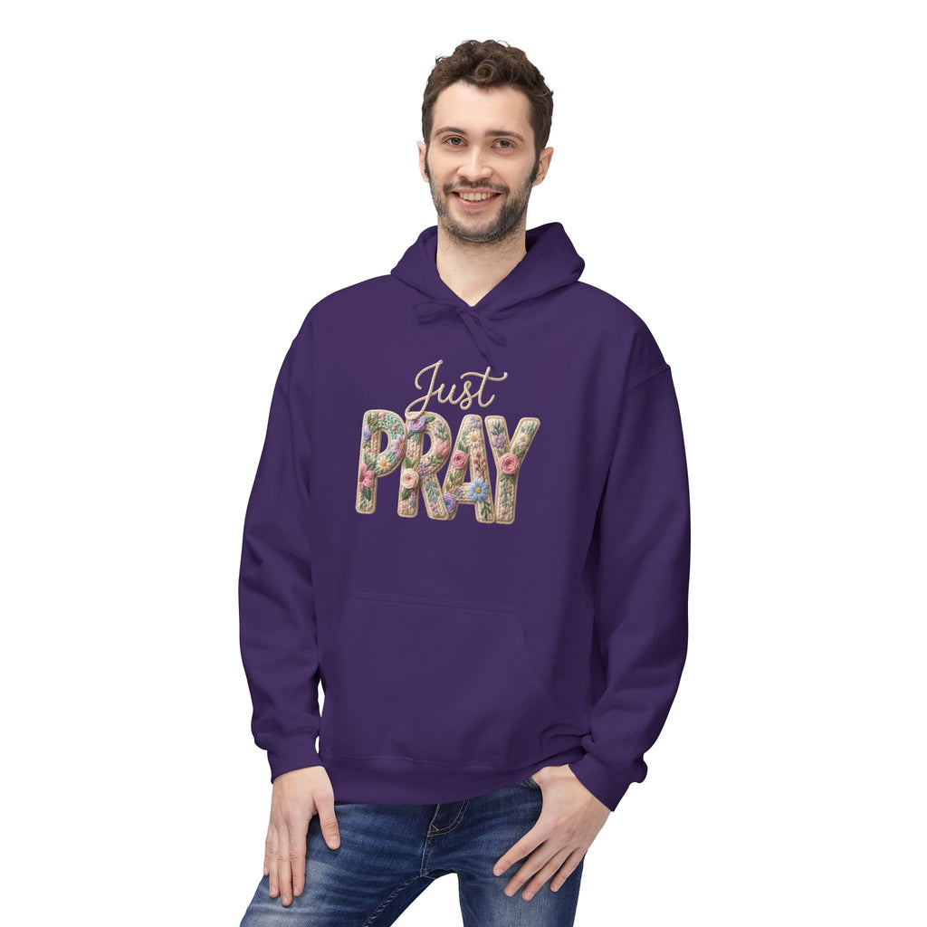 Just Pray floral letters Hoodie | Faith Christian sweatshirt design