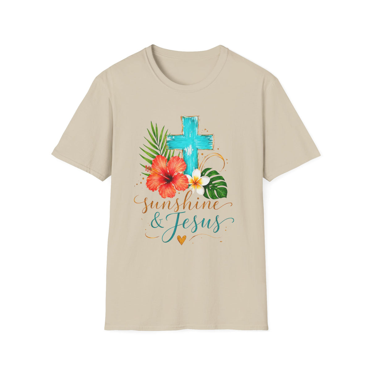 Sunshine & Jesus T-Shirt — Tropical Cross Christian Tee