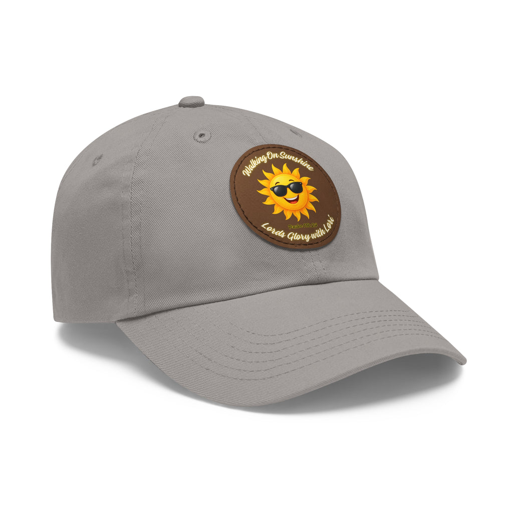 Sunshine Smiles Dad Hat — Round Leather Patch ‘Always Brighter’