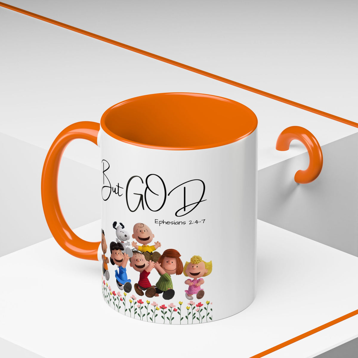 But God Scripture Coffee Mug — Genesis 50:20 Inspirational Heart Accent Mug (11/15oz)