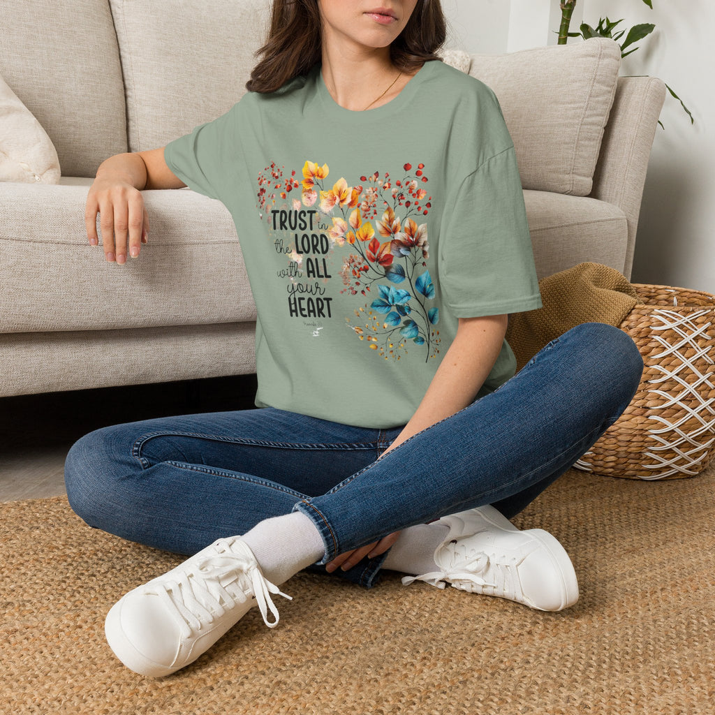 Trust the Lord with All Your Heart T-Shirt | Floral Scripture Design
