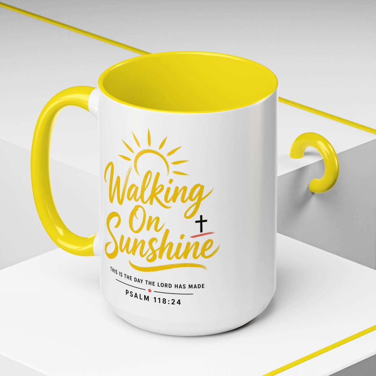 Walking on Sunshine Psalms 118:24  Accent Coffee Mug (11, 15oz)