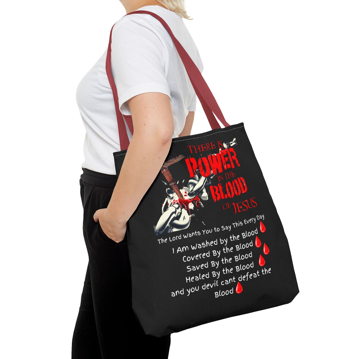 Tote — "The Power of the Blood of Jesus" Inspirational Christian Tote Bag