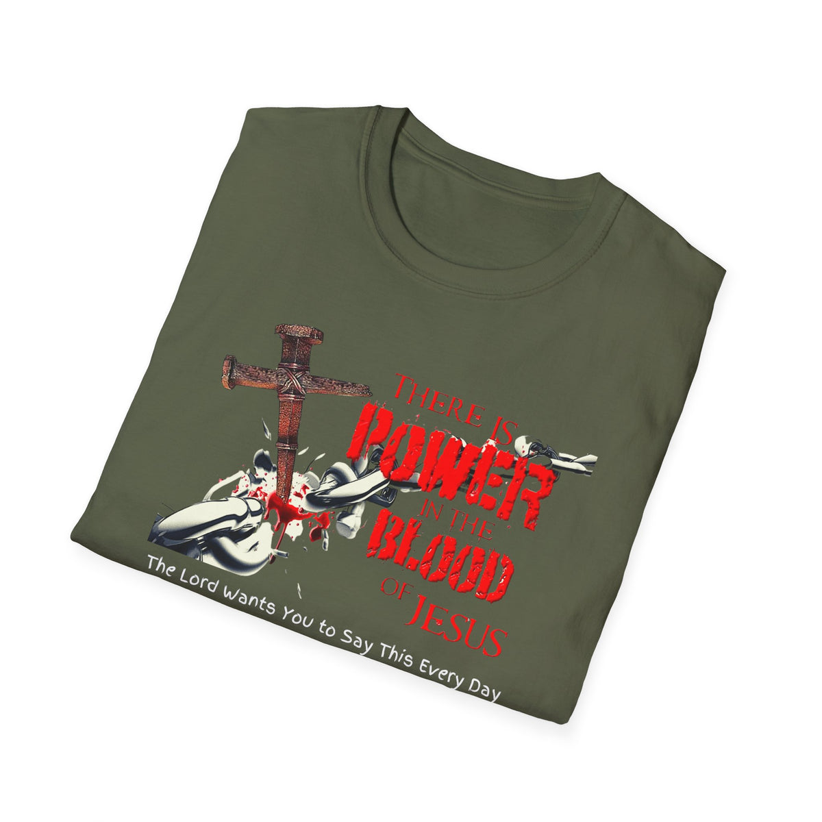 There's Power in the Blood of Jesus T-Shirt — Christian Cross Faith Shirt (Washed by the Blood)