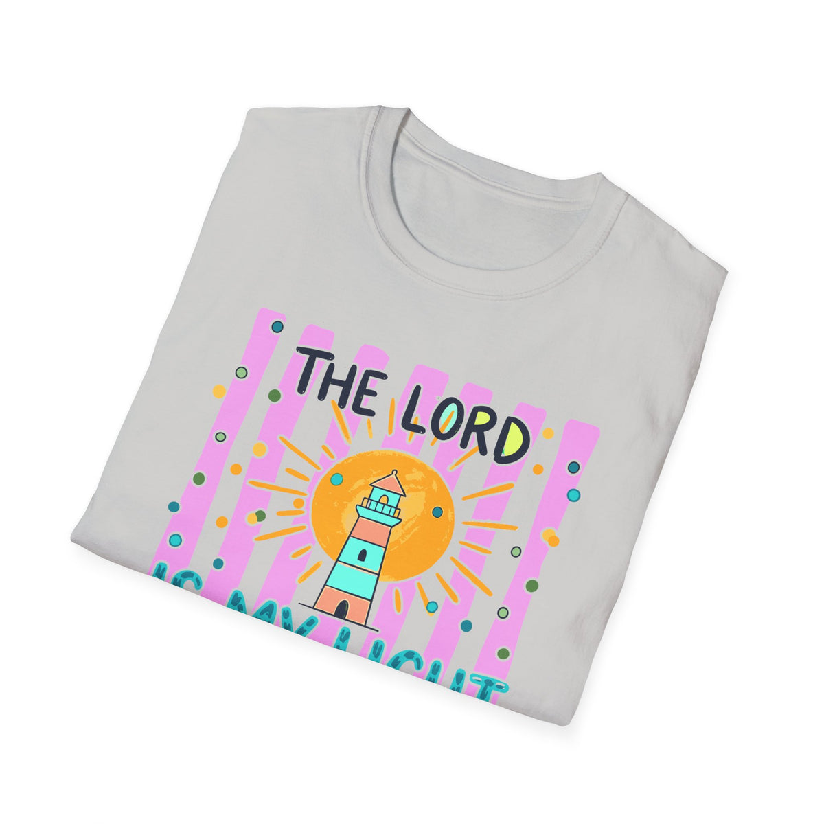 The Lord Is My Light Lighthouse Christian T-Shirt — Psalm 27:1  Inspirational Tee