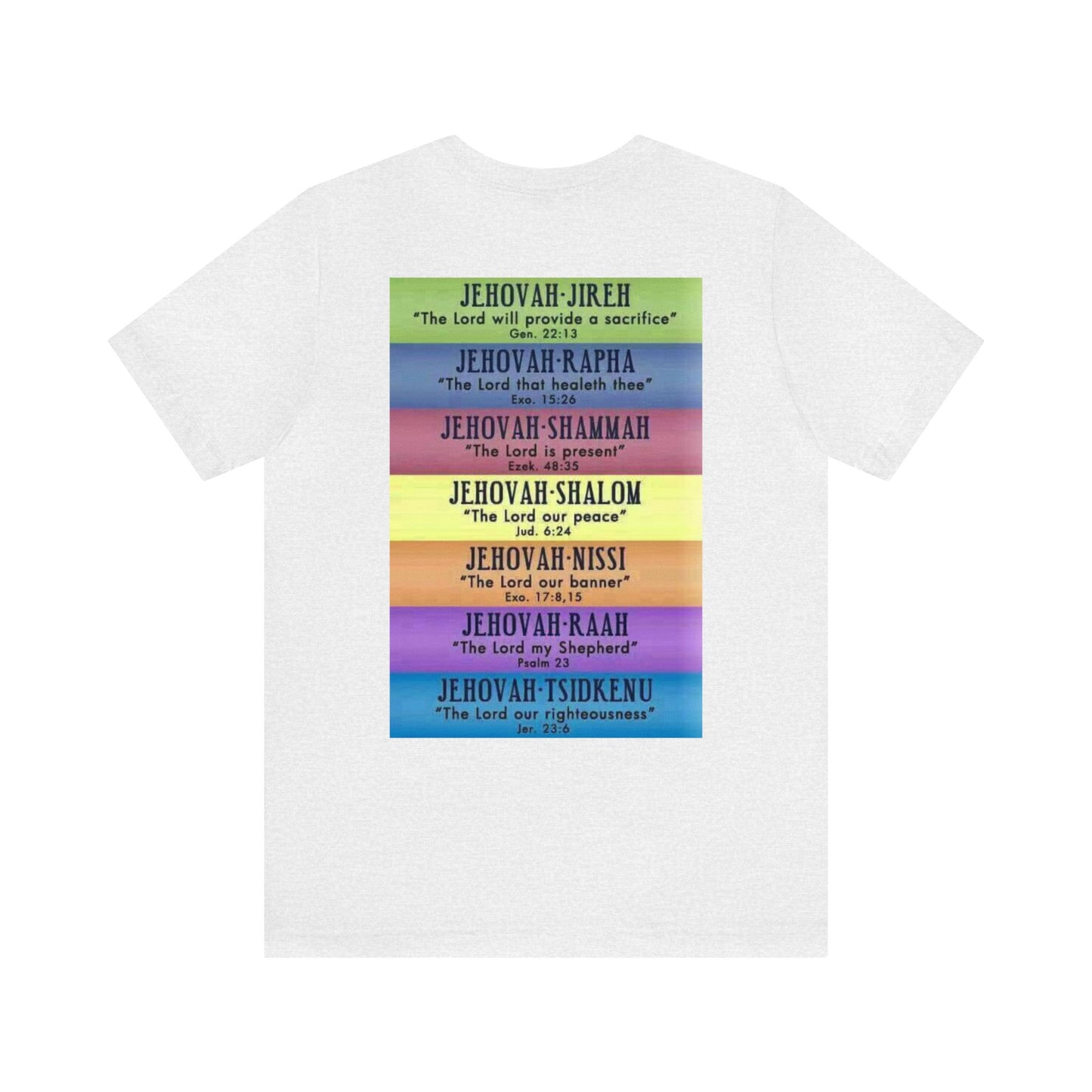 JEHOVAH's  names - Many Colors Unisex Jersey Short Sleeve Tee