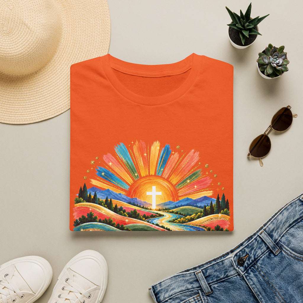 Walking On Sunshine with Lords Glory - with Lori Faith and Hope Christian Sunrise T-Shirt