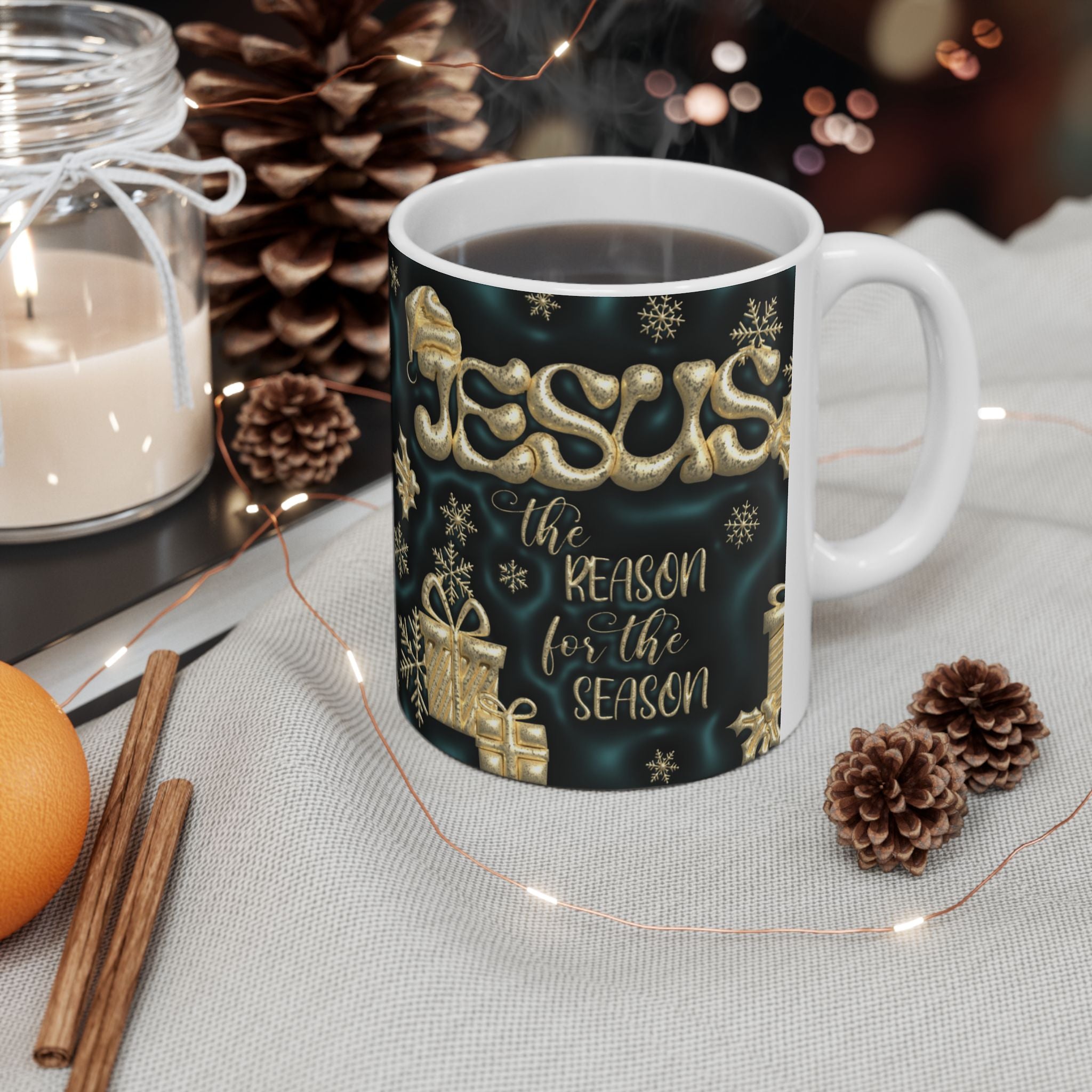 Festive Holiday Ceramic Mug | Christmas Coffee Cup, Gift for Him/Her, Seasonal Drinkware, Holiday Present, Merry X-Mas Decor